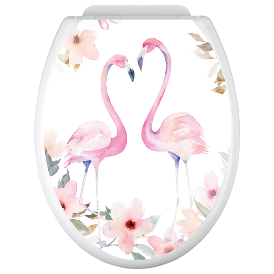 Adesivo per copriwater - WC - Fenicotteri rosa
