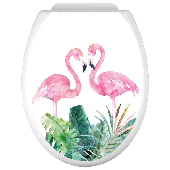 Adesivo per copriwater - WC - Fenicotteri rosa