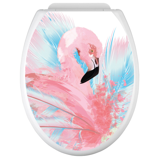 Adesivo per copriwater - WC - Fenicottero rosa