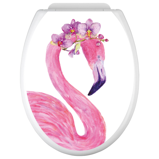 Adesivo per copriwater - WC - Fenicottero rosa