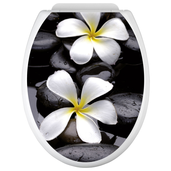 Adesivo per copriwater - WC - Fiori Sassi