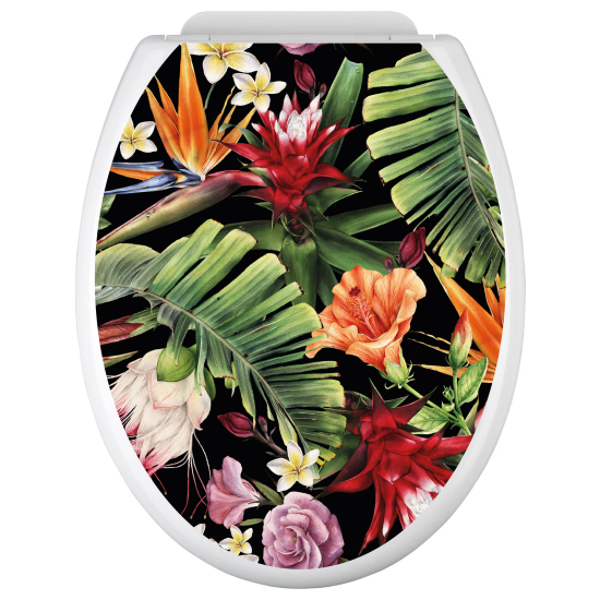 Adesivo per copriwater - WC - Fiori tropicali