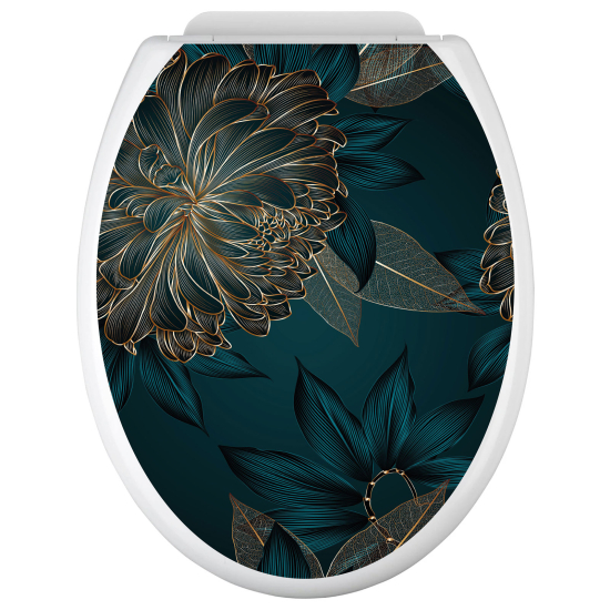 Adesivo per copriwater - WC - Fiori tropicali