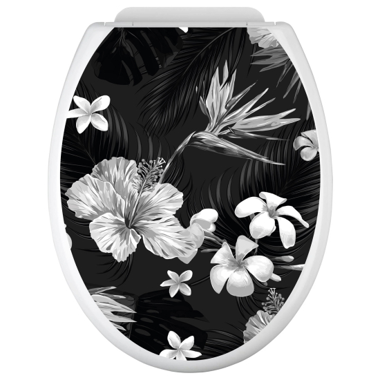 Adesivo per copriwater - WC - Fiori tropicali