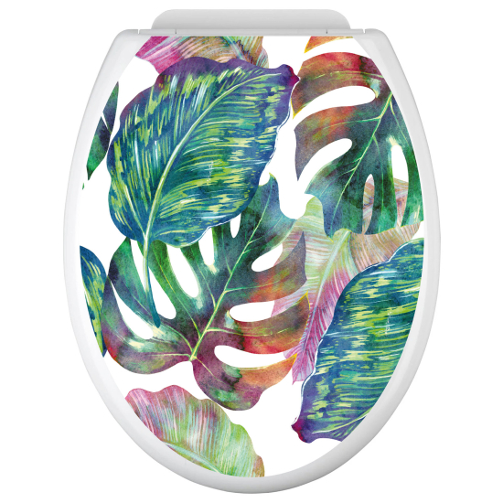 Adesivo per copriwater - WC - Foglie tropicali