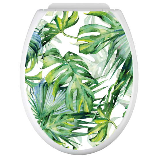 Adesivo per copriwater - WC - Foglie tropicali