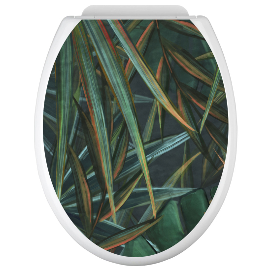 Adesivo per copriwater - WC - Foglie tropicali