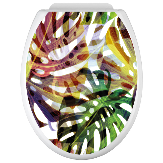Adesivo per copriwater - WC - Foglie tropicali
