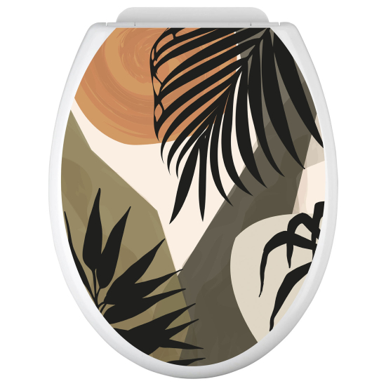 Adesivo per copriwater - WC - Foglie Tropicali