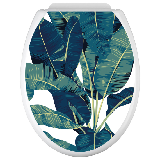 Adesivo per copriwater - WC - Foglie tropicali