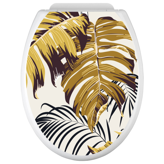 Adesivo per copriwater - WC - Foglie tropicali