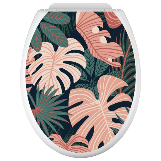 Adesivo per copriwater - WC - Foglie tropicali