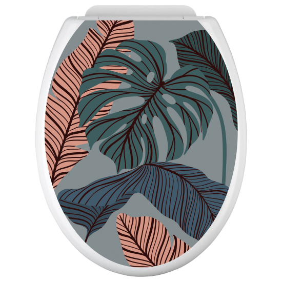 Adesivo per copriwater - WC - Foglie tropicali
