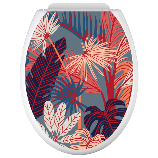 Adesivo per copriwater - WC - Foglie tropicali