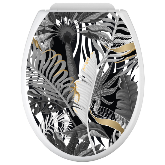 Adesivo per copriwater - WC - Foglie Tropicali