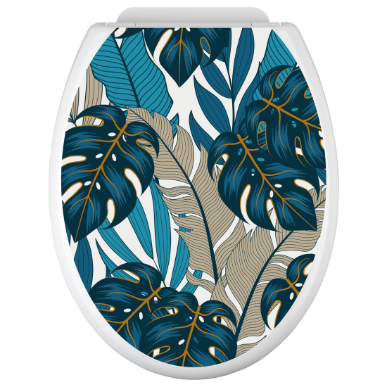 Adesivo per copriwater - WC - Foglie Tropicali