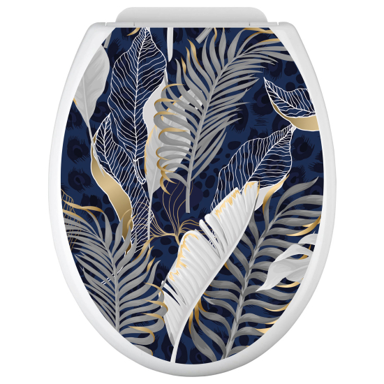 Adesivo per copriwater - WC - Foglie tropicali