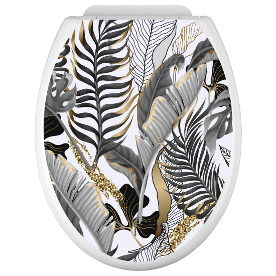 Adesivo per copriwater - WC - Foglie tropicali