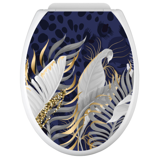 Adesivo per copriwater - WC - Foglie tropicali