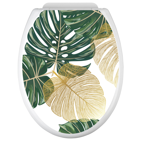 Adesivo per copriwater - WC - Foglie Tropicali