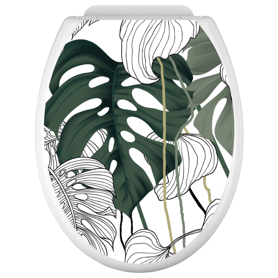 Adesivo per copriwater - WC - Foglie Tropicali