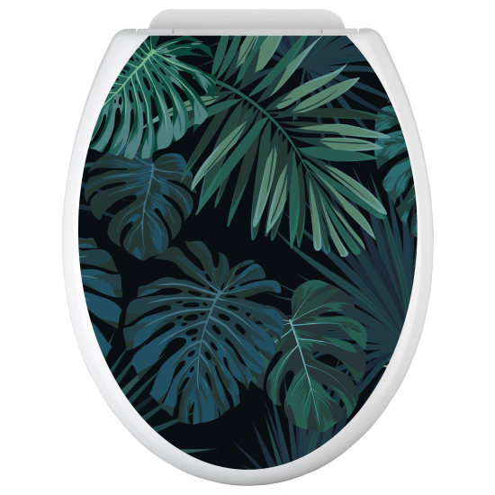 Adesivo per copriwater - WC - Foglie tropicali