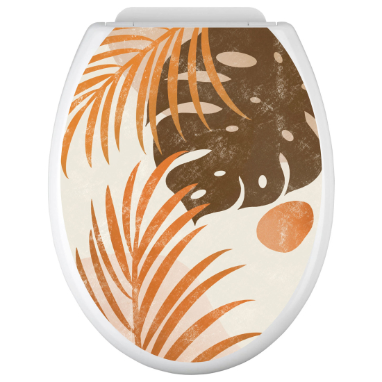 Adesivo per copriwater - WC - Foglie tropicali