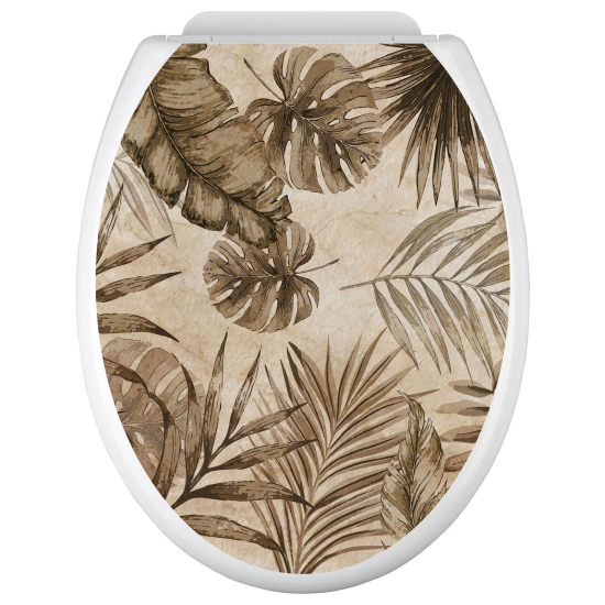 Adesivo per copriwater - WC - Foglie Tropicali