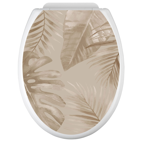 Adesivo per copriwater - WC - Foglie Tropicali