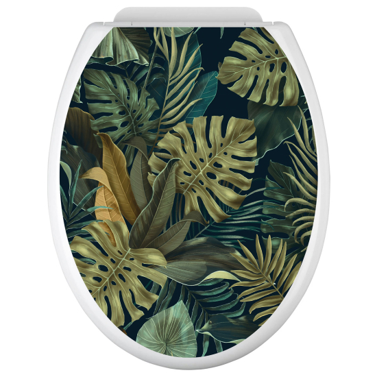 Adesivo per copriwater - WC - Foglie Tropicali