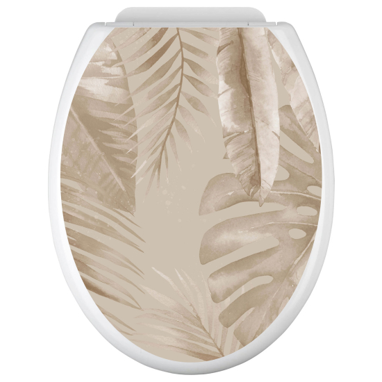 Adesivo per copriwater - WC - Foglie tropicali