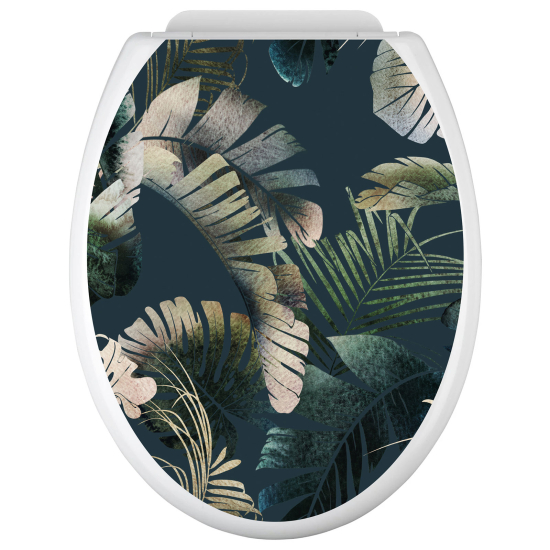 Adesivo per copriwater - WC - Foglie tropicali