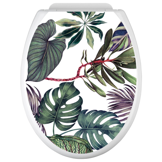 Adesivo per copriwater - WC - Foglie Tropicali