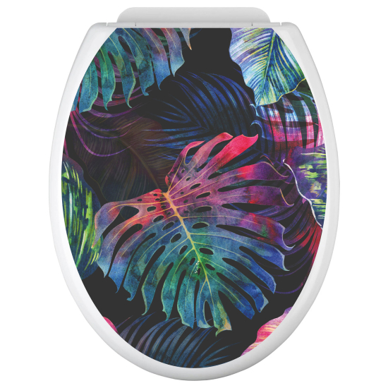Adesivo per copriwater - WC - Foglie tropicali