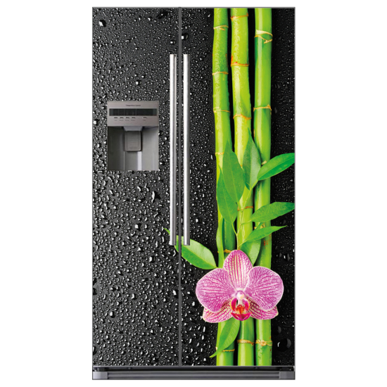 Adesivo per frigo americano - Fiore di bambù