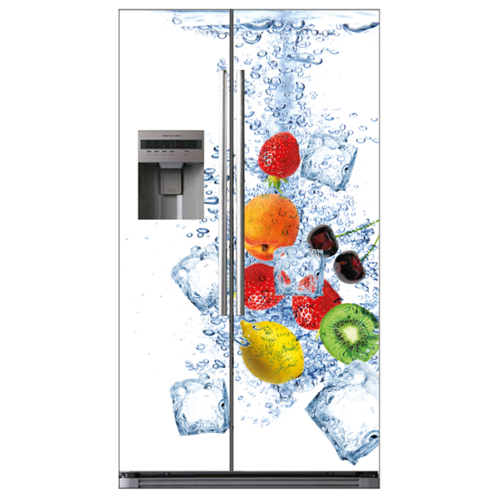 Adesivo per frigo americano - Frutti ghiacciati