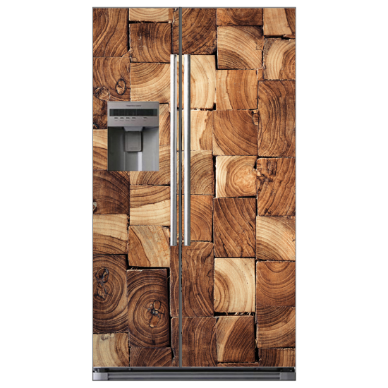 Adesivo per frigo americano - Legno design