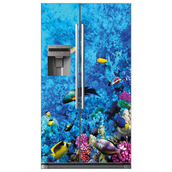 Adesivo per frigo americano - Oceano pesci