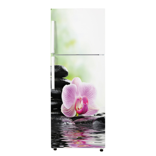 Adesivo Per Frigo - Ciottoli orchidea