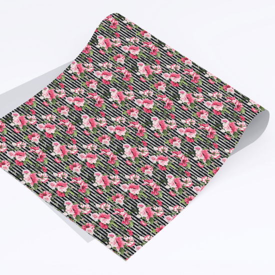 Adesivo per il restyling - Righe Fiori