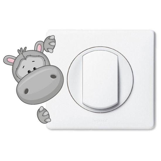 Adesivo per interruttore - Ippopotamo