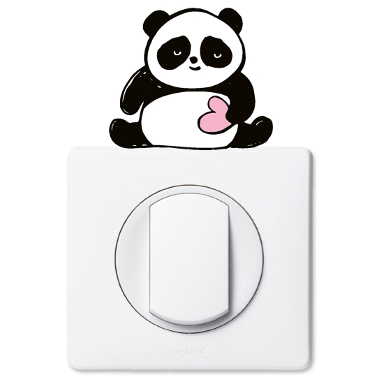 Adesivo per interruttore - Panda cuore