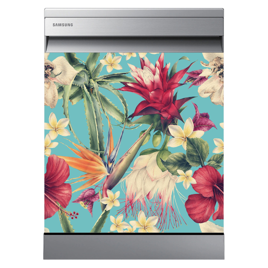Adesivo per lavastoviglie - Fiori tropicali