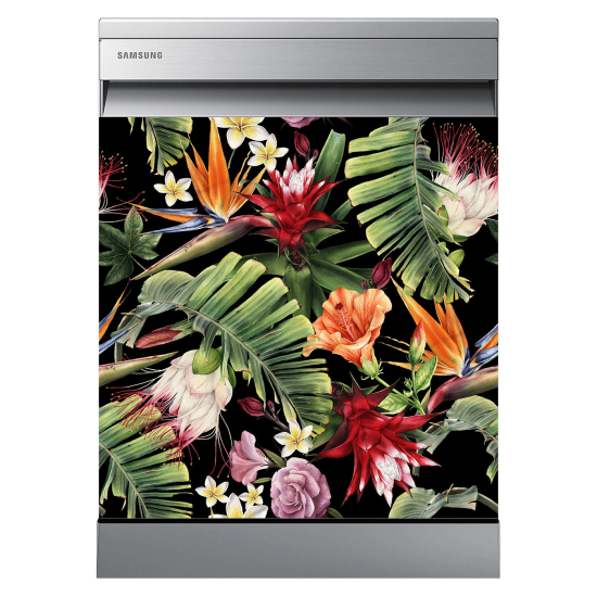 Adesivo per lavastoviglie - Fiori tropicali