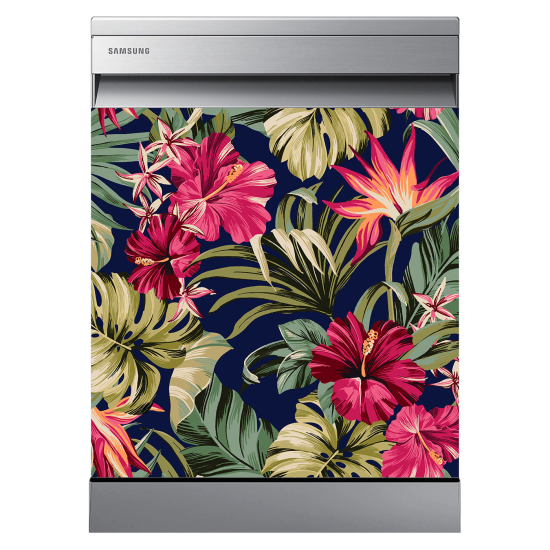 Adesivo per lavastoviglie - Fiori tropicali