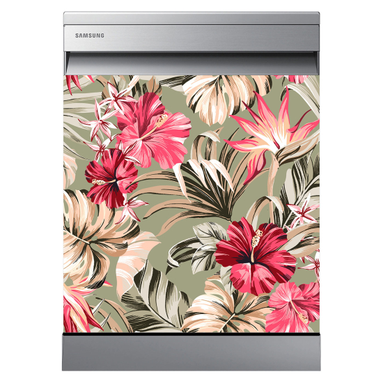 Adesivo per lavastoviglie - Fiori tropicali