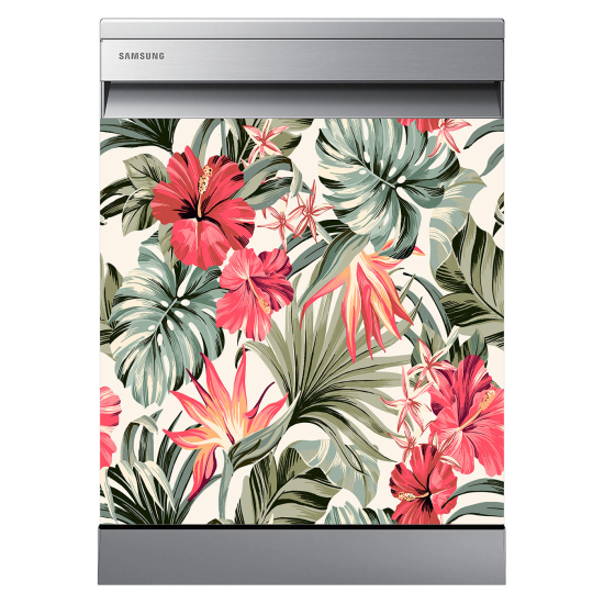 Adesivo per lavastoviglie - Fiori tropicali