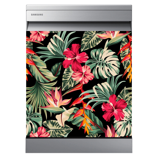 Adesivo per lavastoviglie - Fiori tropicali