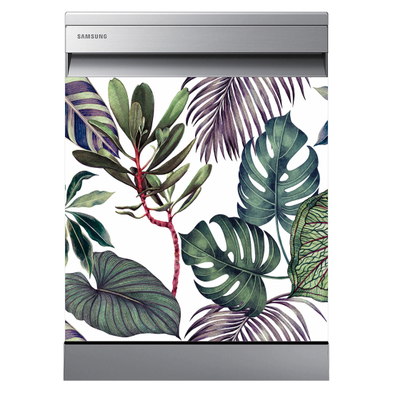 Adesivo per lavastoviglie - Foglie tropicali