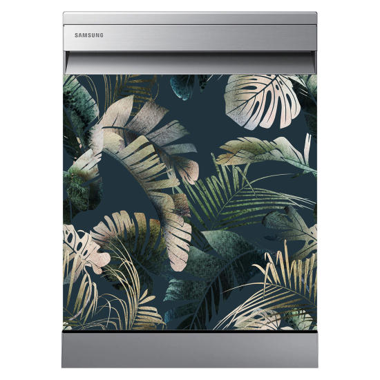 Adesivo per lavastoviglie - Foglie tropicali